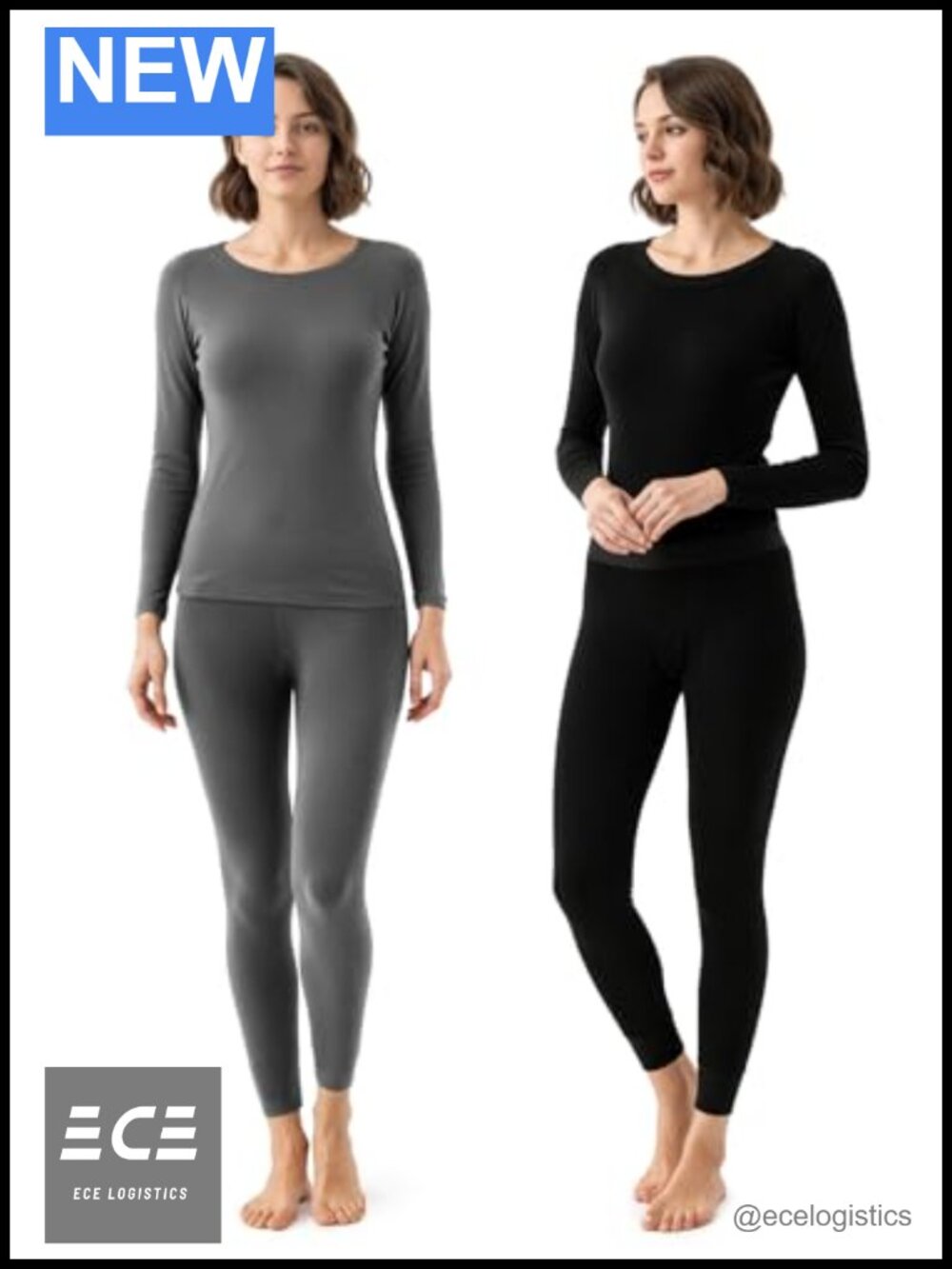 2 Pack Thermal Underwear Set Fleece Lined Long Johns Base Layer